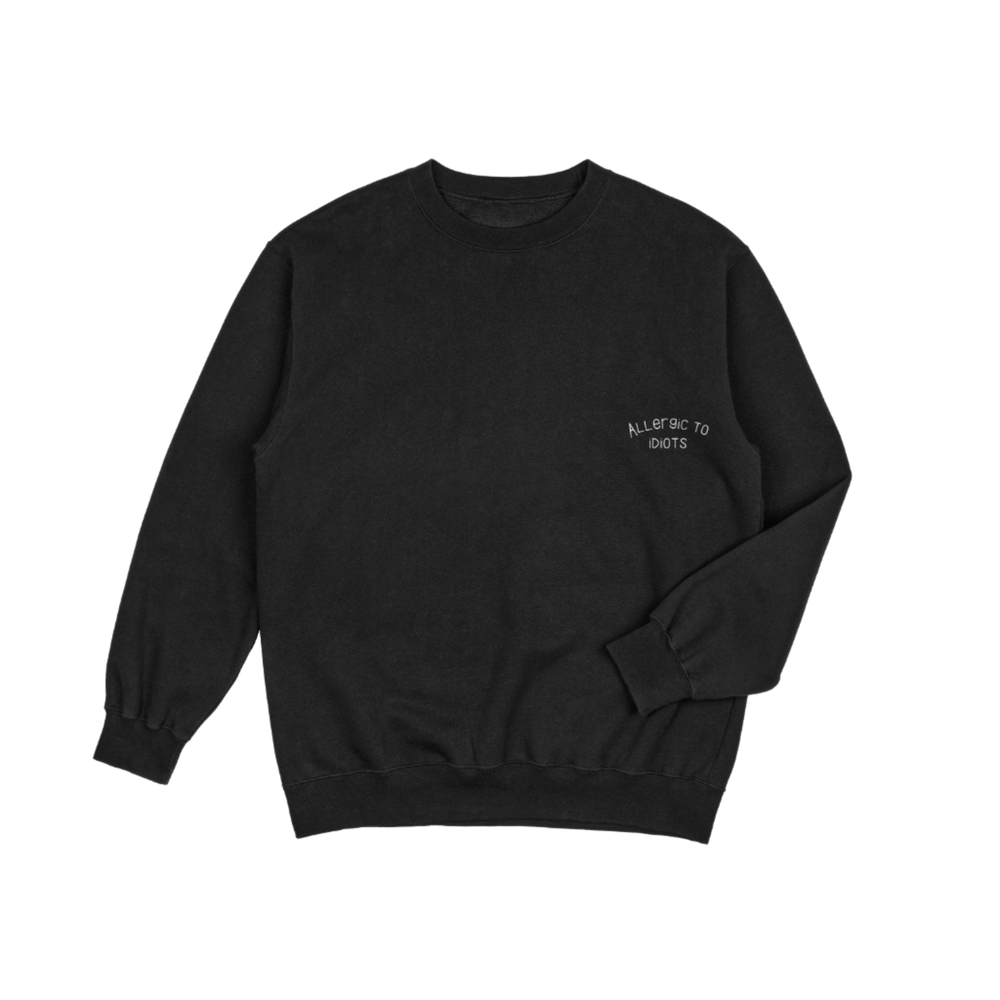 Sweater | Allergic to idiots - Zwart